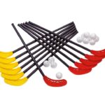 Uni-hockey set met 12 sticks en 12 ballen