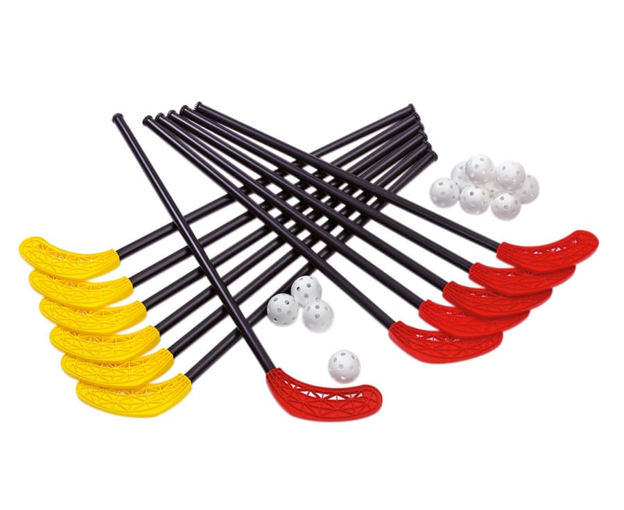 3570_bdefops_neu.jpg Uni-hockey set met 12 sticks en 12 ballen - Afbeelding 1