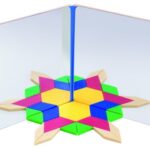 Dubbele spiegel met twee flexibele delen, 15 x 15 cm (exclusief mozaïek figuren)