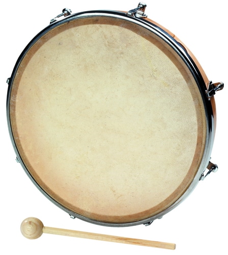 4144_b.jpg Hand Drum 26 cm + slagstok - Afbeelding 1