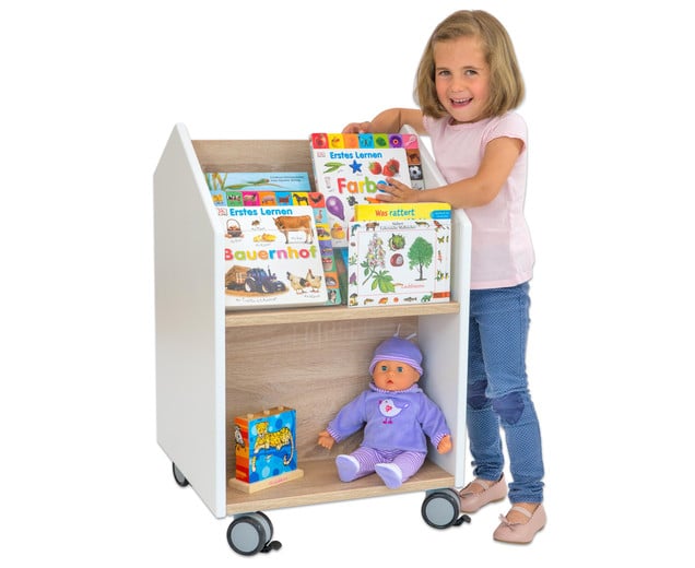 41784_i-XL.jpg EduCasa boekenwagen groot wit - Afbeelding 1