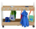 EduCasa - Garderobe jassen / tassenwagen - groot (wit / lime / petrol) - Afbeelding 3