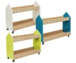 EduCasa - Garderobe jassen / tassenwagen - groot (wit / lime / petrol) - Afbeelding 4