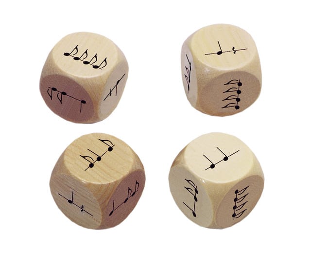 5007_b.jpg Ritme dobbelstenen 4 stuks. - Afbeelding 1