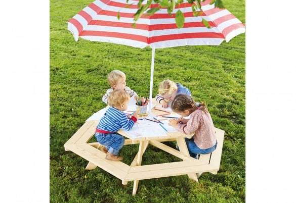 502038.jpg Ronde Parasol (rood-wit) - Afbeelding 1