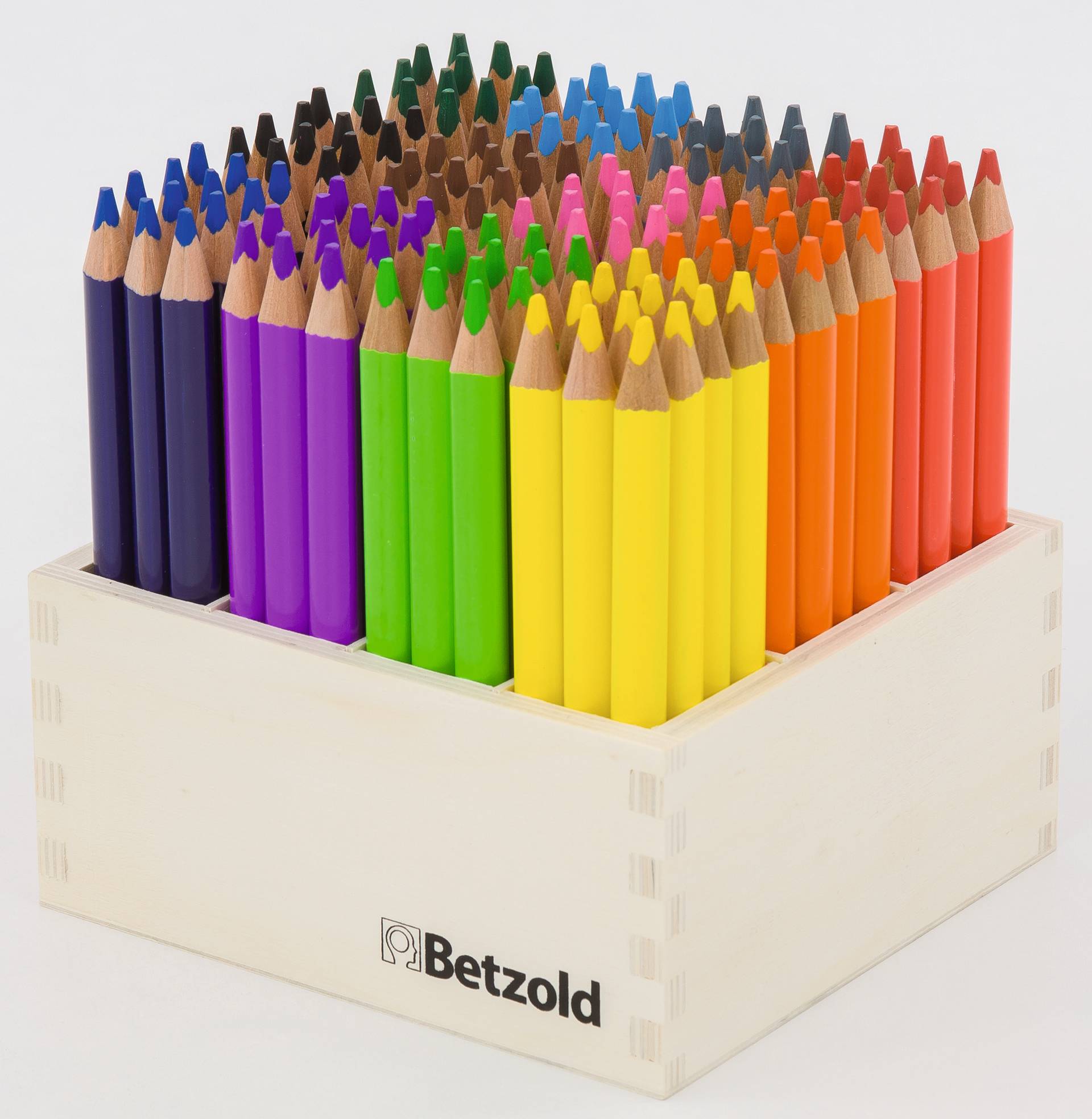 55072_b-Knutselen-144-Kleurpotloden-klas-in-houten-box.jpg Potloden Klassenset In Houten Box - Afbeelding 1
