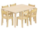 BACCUS Kleutermeubel Set 7-dlg Rechthoek 120x80cm
