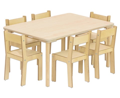 7-tlg-Moebelset-Baccus-mit-Rechtecktisch-BxTxH-120-x-80-x-58-cm-97341_a-L.jpg BACCUS Kleutermeubel Set 7-dlg Rechthoek 120x80cm - Afbeelding 1