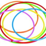 Gym hoepels, 6/St. regenboogkleuren, 60 cm