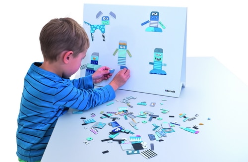 757856_a.jpg Magneet puzzel spel, mini-robots - Afbeelding 1