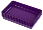 TreeNside Biokunststof sorteerschalen set 5/St. 26 x 18 x 12 paars - Afbeelding 2
