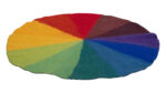 Ronde handgemaakte regenboogmat van vilt - Afbeelding 2