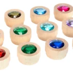 Houten Glitter Stenen, 12 stuks