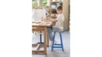 Stalen werkbank kruk met rugleuning, 4-poots - Afbeelding 3
