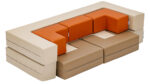 Kussenset puzzel beige/oranje - Afbeelding 3