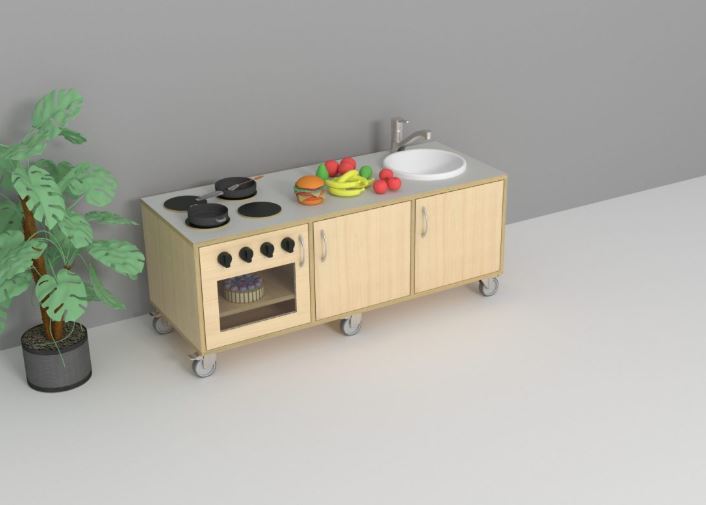 8103TK.jpg Verrijdbare Keuken H 65cm - Afbeelding 1