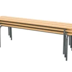 Stapelbare garderobebank 120cm, beuken, zwart/grijs