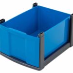 Grote lade - blauw/zwart frame