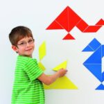 Magnetische Tangram sets, 3 sets in 3 kleuren
