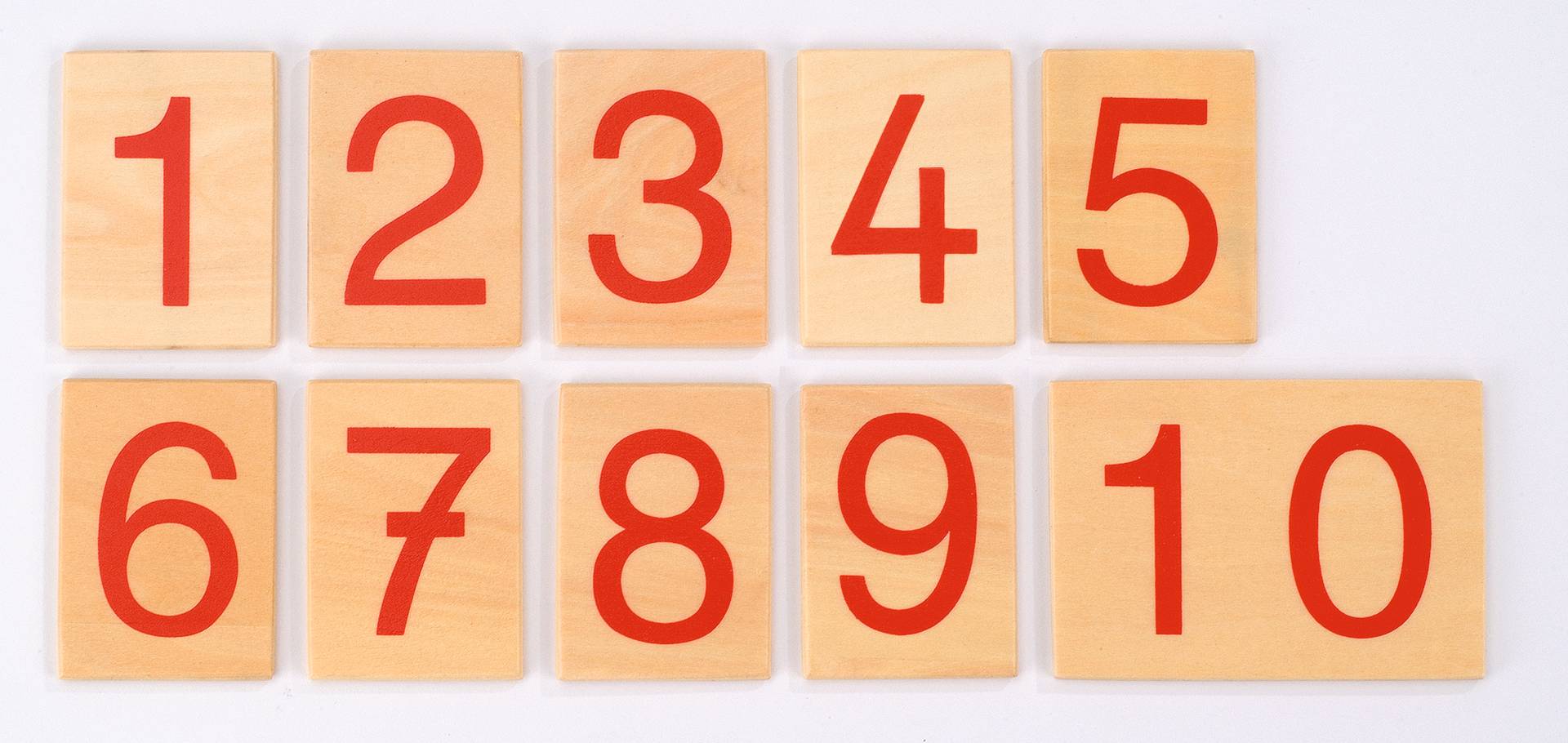 86744_a-Rekenen-Tellen-1-10-Houten-Cijferplaatjes.jpg Getallenkaarten voor numerieke stangen - Afbeelding 1