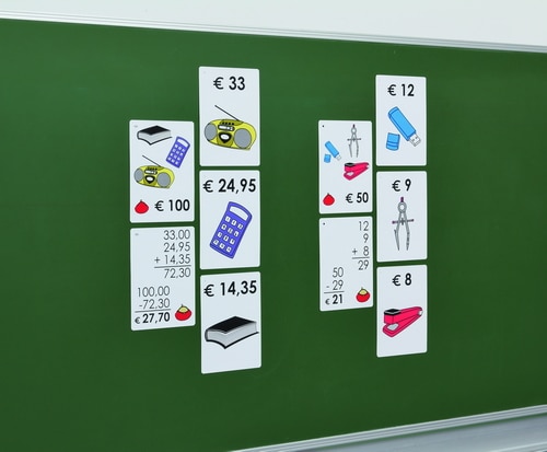 87577_a.jpg Magnetische winkelafrekenset voor demonstratie op het bord, op afgeronde euro bedragen - Afbeelding 1