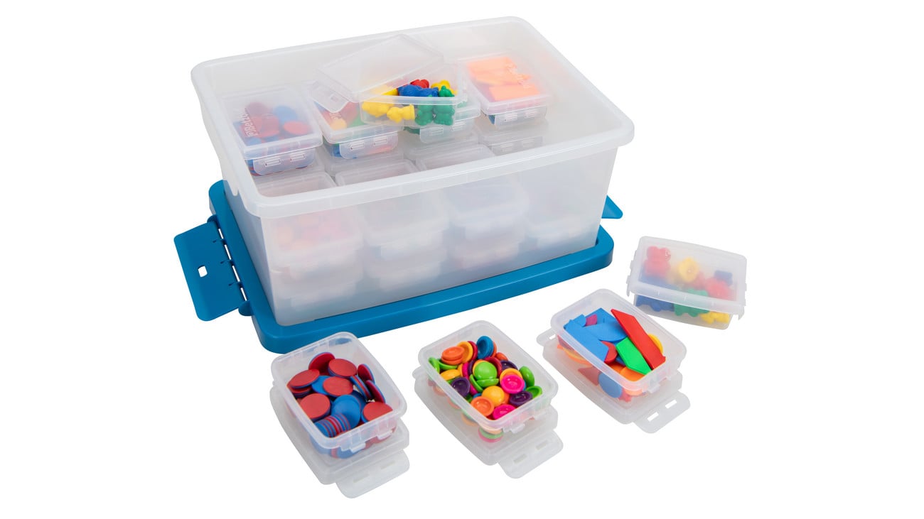 Betzold-Aufbewahrungsboxen-Set-weiss-transparent-25-teilig-E_774950_e-ZD.jpg Opbergboxenset, 25-delig, transparant - Afbeelding 1