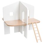 Poppenhuis natuur, 2 verdiepingen, ongemeubileerd