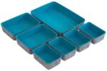 Vilten bakjes 7 stuks turquoise