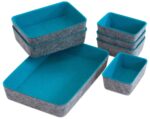 Vilten bakjes 7 stuks turquoise - Afbeelding 2