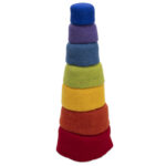 Regenboogkleurige viltschalen