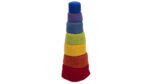Regenboogkleurige viltschalen
