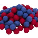 Viltballen rood-blauw, 100 stuks