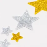 Schuimrubber Glitter Stickers Sterren, Set van 2