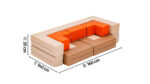 Kussenset puzzel beige/oranje - Afbeelding 8