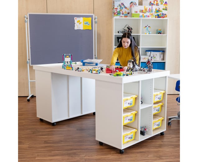 Flexeo-Materialtisch-mit-16-Schueben-809142_o-XL.jpg Lego Groepstafel - Afbeelding 1