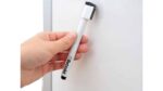 Whiteboard marker zwart met wisser en magneet - Afbeelding 2