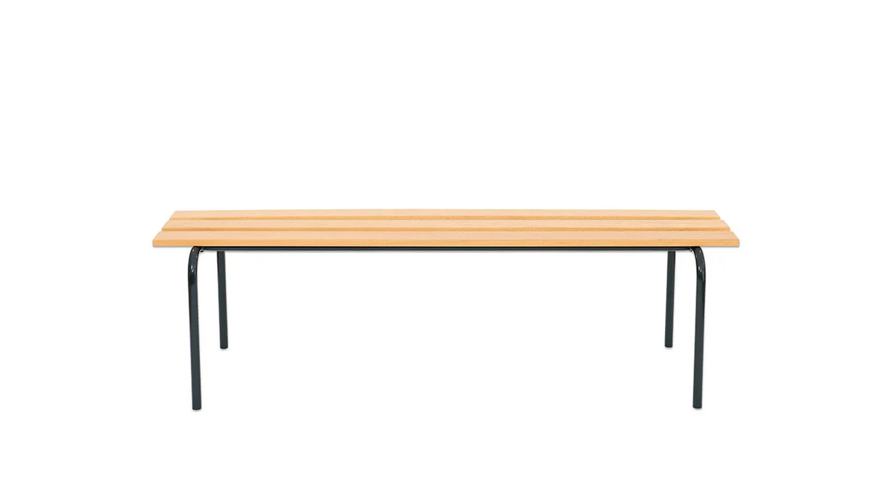 84969_a.webp Stapelbare garderobebank 120cm, beuken, zwart/grijs - Afbeelding 1
