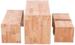 Houten tafel, stoelen en bank set - Afbeelding 3