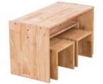 Houten tafel, stoelen en bank set - Afbeelding 6